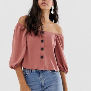 New Look Blush Off the Shoulder Blouse